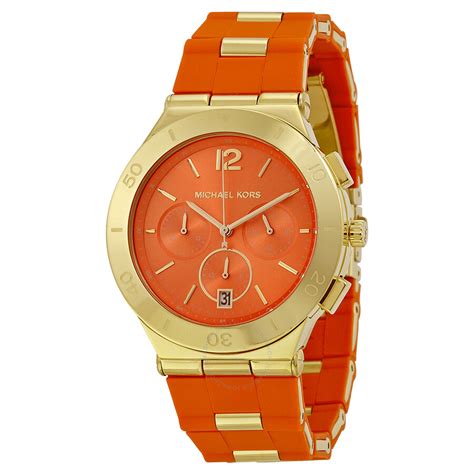 michael kors orange dial watch|Michael Kors orange watch.